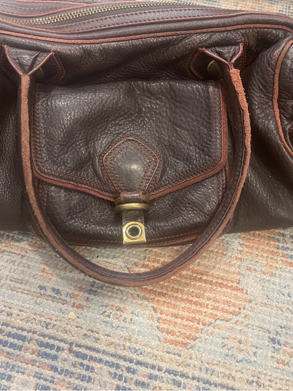 Mark by Mark Jacobs Classic Brown Leather Satchel Handbag - Picture 11 of 16